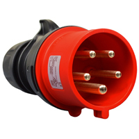 Pin and Sleeve Plug Devices 888-231-NS IEC 60309 Cable Mount Plug, IP44 Rated, 30A 200-415V, 32A 220/380-240/415V, 6H, IEC 309 International Pin and Sleeve Devices 